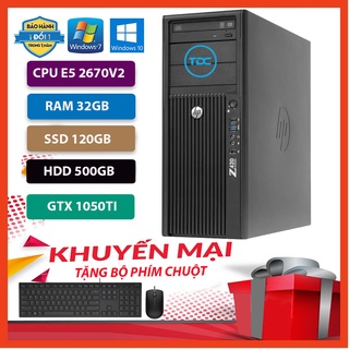 Máy Trạm HP Z420 Chuyên Đồ Họa/Game Nặng CPU E5 2670 V2 Ram 32GB,SSD 120GB,HDD 500GB,Card Rời GTX 1050TI+Qùa Tặng