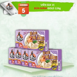 Combo 5 Hộp Viên Gia Vị BÚN MẮM Gold Ông Chà Và 126g