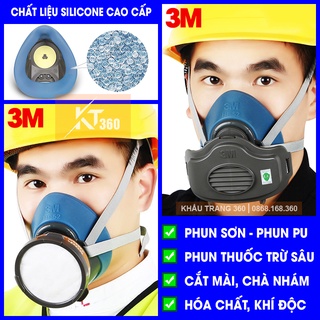 Mặt Nạ Phòng Chống Độc 3M HF-52. Mặt Nạ Phun Thuốc, Phun Sơn, Hóa Chất. Khẩu Trang Chống Bụi Mịn.