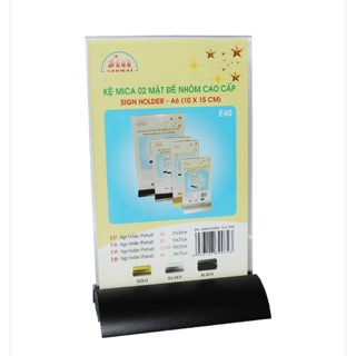 BẢNG MENU ĐỂ BÀN MICA ĐẾ NHÔM CAO CẤP
