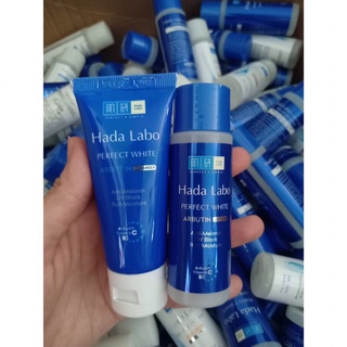Bộ tiện dụng dưỡng trắng da Hadalabo Perfect ưhite gồm kem rửa mặt 25g và dung dịch dưỡng trắng 40ml