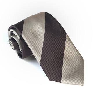 Cà vạt nam nâu sọc be 6cm/8cm The Dimple Accessories ST04