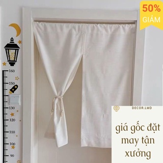 Rèm roman Nhật Bản màu trắng vintage chống nắng cao cấp, màn vải treo tường trang trí decor cửa (xẻ sẵn)