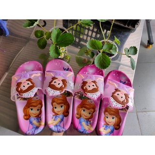Dép quai ngang cho bé gái công chúa Sofia Elsa siêu nhẹ đế mềm chống trượt họa tiết hoạt hình xinh xắn cho bé