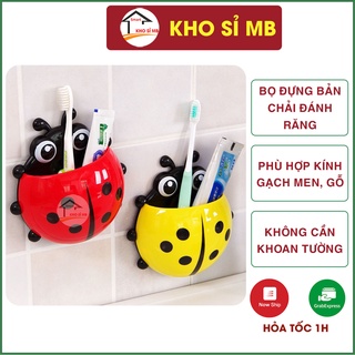 hộp đựng bàn chải đánh răng hình bọ rùa, kệ gắn tường đựng bàn chải - kho sỉ mb