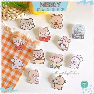(Ghim) Pin cài áo, huy hiệu balo túi mũ hình em bé cute và gấu mặt thộn