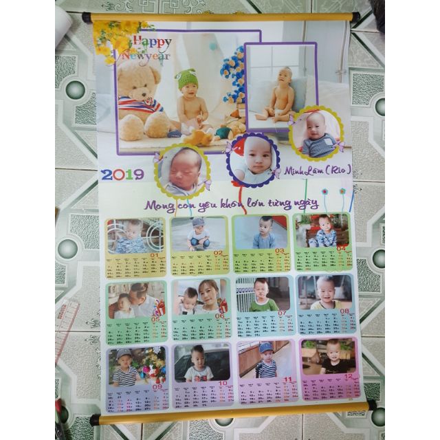 Lịch lụa in hình size cực đại (50x75)