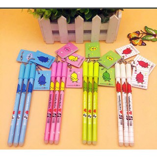 bút sổ vịt tiktok D115 viết gel mực hoạt hình dễ thương kute