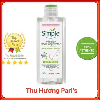 Nước tẩy trang Simple Kind to Skin Micellar Cleansing Water 200ml