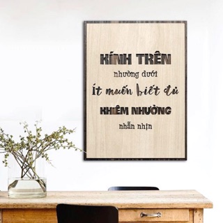 [Độc Đáo] Tranh làm quà tặng bằng Gỗ khắc chữ trang trí tạo động lực TBIG028