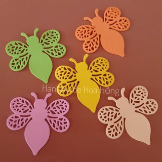 10 hình con ong bằng giấy xốp, 6 x 5.8cm - hình trang trí hộp đựng bút, thiệp, bưu thiếp, phong bì, phong thư, bao lì xì