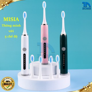 Bàn chải điện thông minh 5 chế độ Bàn chải đánh răng điện hiển thị LED đầu lông mềm mại MISIA-D1