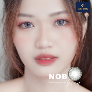 Lens mắt màu xám tây áp tròng NOB gray 14.2mm 6 tháng, kính áp tròng có độ cận -0.00>-6.00- Lens Optic