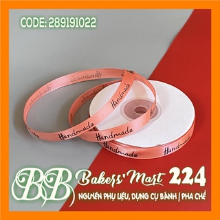 Ruy băng lụa HANDMADE cao 1cm - Màu CAM HỒNG - 1 cuộn (1cmx20m)