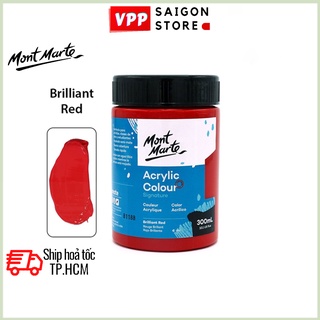 Màu Acrylic Mont Marte 300ml - Brilliant Red - Acrylic Colour Paint Signature 300ml (10.1oz) - MSCH3010