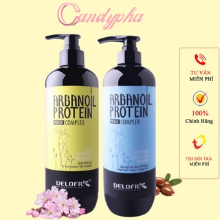 Cặp dầu gội dầu xả DELOFIL dưỡng ẩm phục hồi tóc khô xơ hư tổn 800ml * 2