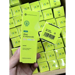 Kẽm ZinC + Vitamin B12 cho bé bất dung nạp Lactose Nutrivitality từ Anh Quốc 30ml