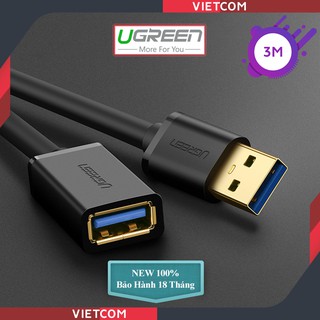 Cáp Nối Dài USB 3.0 Dài 3M Âm Dương Cao Cấp Chính Hãng Ugreen - Mã 30127 - Bảo hành 18 tháng