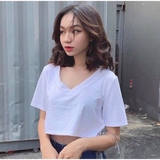 Áo CropTop cổ tim trơn(KÈM ẢNH THÂT)
