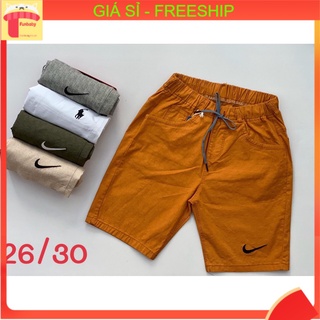 Quần Kaki bé trai 14 -19 tuổi thêu logo, Quần short cho bé size đại kiểu dáng khỏe khắn thời trang