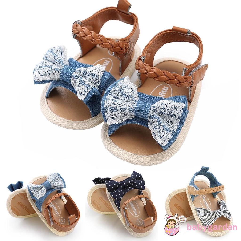 Giày sandal phối ren cho bé gái