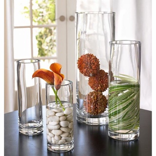 Bình thủy tinh trang trí, cắm hoa trụ tròn cao cấp 25cm