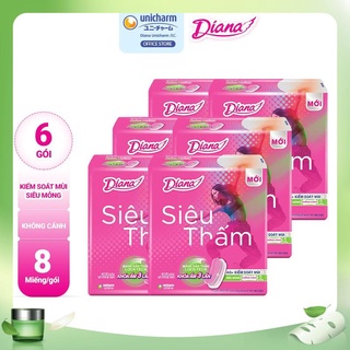 Lốc 6 Gói BVS Diana siêu mỏng không cánh