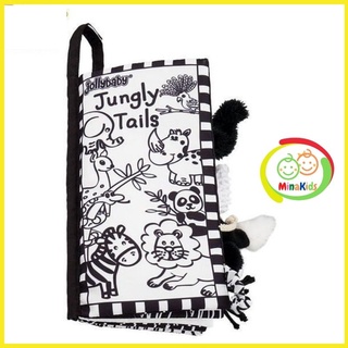 Sách Vải Đen Trắng Cho Bé Sơ Sinh Kích Thích Thị Giác Jungly Tails Đoán Đuôi Động Vật Minakids SV29
