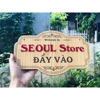 Bảng Gỗ Tên Shop _ Bán Hàng Online _ Khẳng Định Thương Hiệu Shop