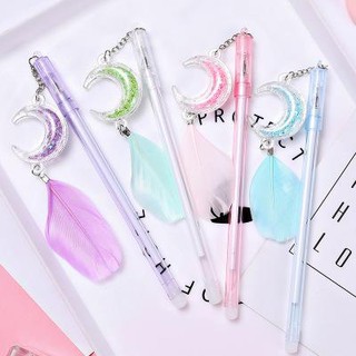 Bút kim tuyến mặt trăng lông vũ BKT15 bút hologram pastel