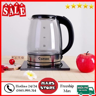 Ấm nước, Bình đun siêu tốc giá rẻ, Bình Đun Siêu Tốc Rapido RK1818, 1.8L, An Toàn, Chịu Va Đập Cao, Công Suất 1800W