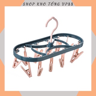 Móc phơi đồ đa năng 12 kẹp nhựa tốt bền đẹp - Móc phơi đồ tiện dụng cho gia đình bạn 88186 SHOP KHO TỔNG