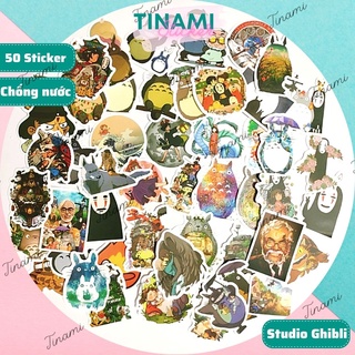 50 Sticker nhân vật Studio Ghibli dễ thương hình dán chống nước dùng trang trí decor