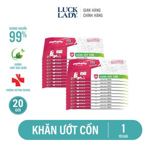 Combo 20 gói Khăn ướt cồn 1 tờ Mamamy an toàn, tiện lợi cho mẹ