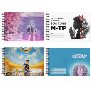 Vở vẽ sơn tùng lò xo A5 VV5I19 20 tờ thần tượng mtp kpop army hoạt hình cute dễ thương