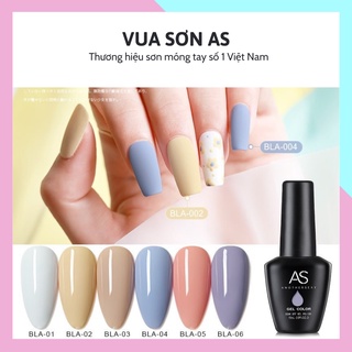 Sơn gel AS sơn móng tay gel dùng máy hơ gel sơn nail tone màu hàn quốc trẻ trung kem be nude be VUA SƠN AS mã BLA 15ml