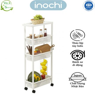 Kệ Đa Năng Di Động, Kệ 4 Tầng Tokyo Inochi, Nhưa Cao Cấp - Chắc Chắn - Sang Trọng - Gọn Gàng