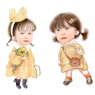 Chibi sinh nhật để bàn cho bé-có chân đế-duyệt thiết kế trước khi in by LemonDecor