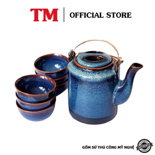 Bộ Ấm Tích Men Xanh Hoả Biến Cao Cấp, Bộ ấm trà - Bộ Ấm Chè - Gốm sứ cao cấp Xưởng Gốm TM Bát Tràng