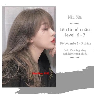 Thuốc Nhuộm Tóc Màu Nâu Sữa Hàn Quốc Lên Từ Tone Nâu 6 - 7 ( Tặng Trợ Nhuộm )