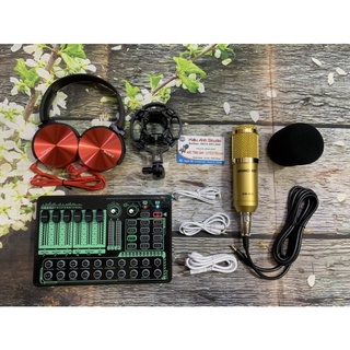 combo Thu âm livestream H9 mới và mic bm900 tặng kèm tai nghe chụp