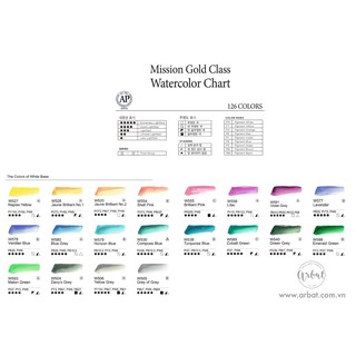 [ARBAT] Màu nước lẻ Mijello Mission Gold 15ml - Tông Pastel