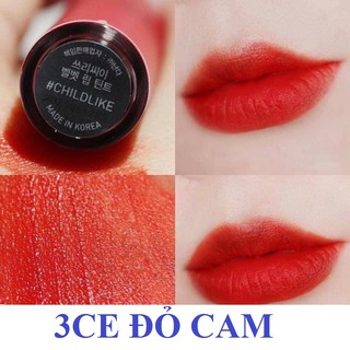 Son 3ce velvet lip tint chính hãng màu đỏ cam CHILDLIKE