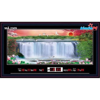 Lịch vạn niên - Tranh Suối - 50x90cm - mã 2309