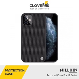 Ốp Lưng Chống Sốc NILLKIN Textured Mặt Lưng Bằng Vải Chống Bám Vân Tay Viền Bảo Vệ Camera Cho iP 12 Pro Max Cloverb