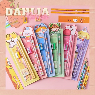 [4 IN 1] Set bộ 2 bút chì + thước kẻ + tẩy + gọt bút siêu tiện lợi