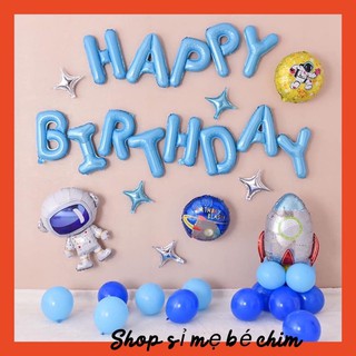 Bộ bóng happy birthday chủ đề phi hành gia cho bé MM02
