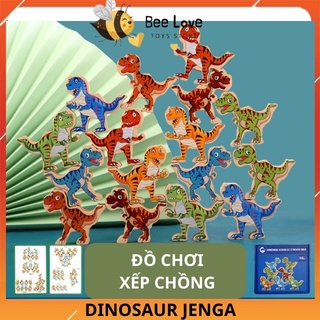 Đồ chơi xếp hình khủng long Hercules bằng gỗ cân bằng, đồ chơi giáo dục cho bé rèn luyện tập trung kiên trì BL74 BeeLove