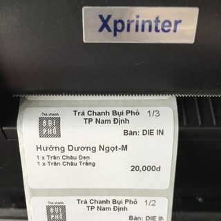 [COMBO 100 cuộn] - Tem in nhiệt dán cốc trà sữa, trà chanh 52x33mm