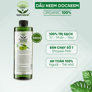 Dầu Neem Oil DOCNEEM nguyên chất phòng trị sâu bệnh hoa hồng, phong lan, cây cảnh, ép lạnh 500ml